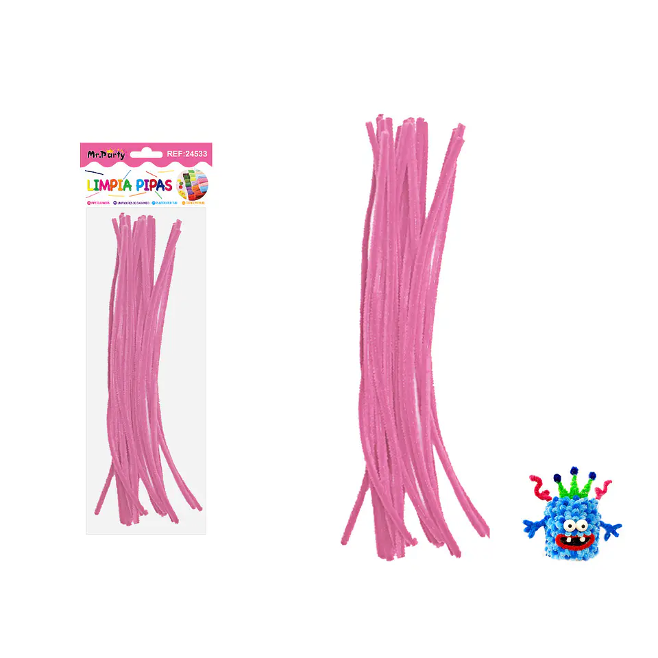 Limpiapipas chenille rosa 0.6*30cm 20pcs 1
