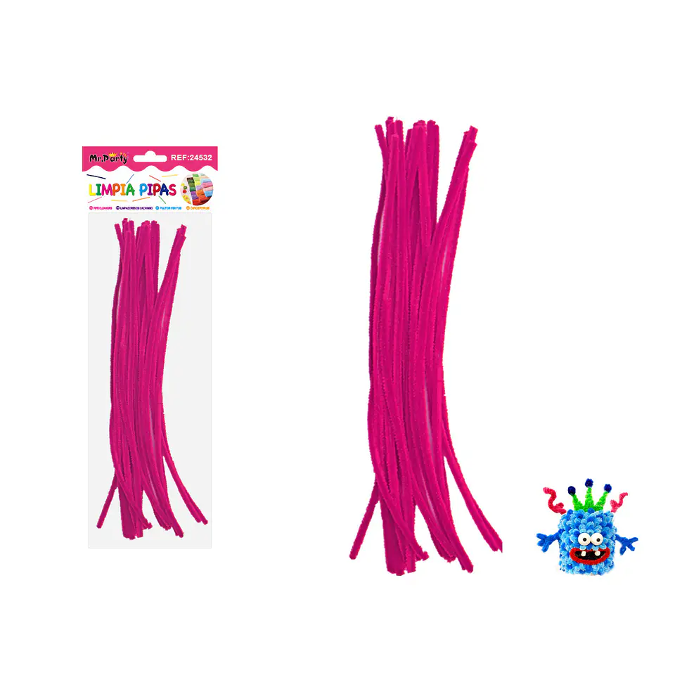 Limpiapipas chenille magenta 0.6*30cm 20pcs 1