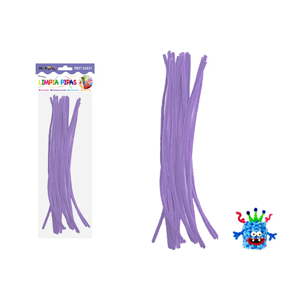 Limpiapipas chenille lila 0.6*30cm 20pcs 1