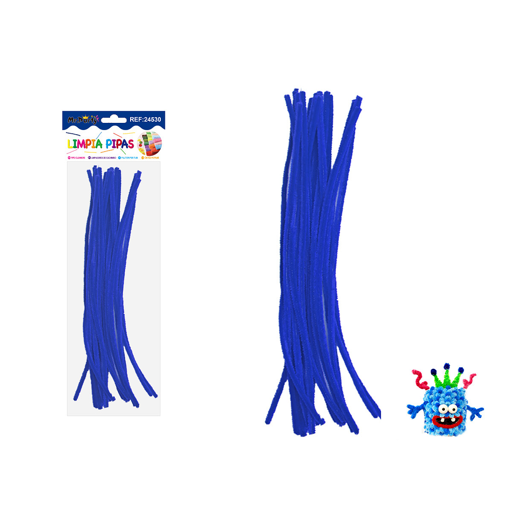 Limpiapipas chenille azul rey 0.6*30cm 20pcs