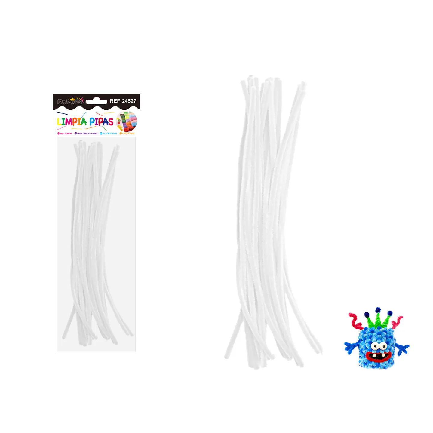 Limpiapipas chenille blanco 0.6*30cm 20pcs 1