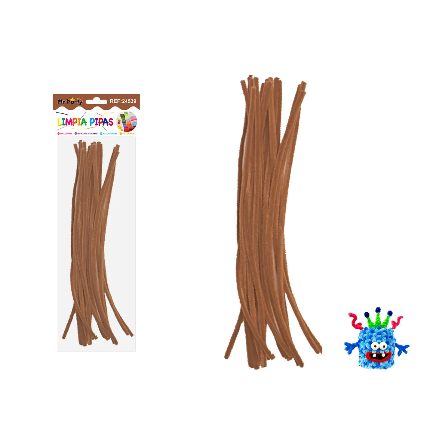 Limpiapipas chenille café 0.6*30cm 20pcs 1