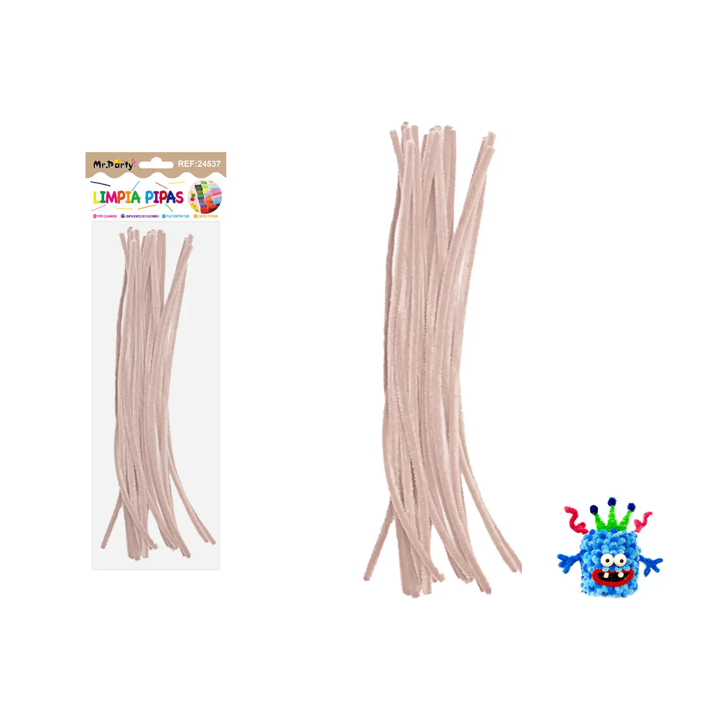 Limpiapipas chenille blanco nieve 0.6*30cm 20pcs 1
