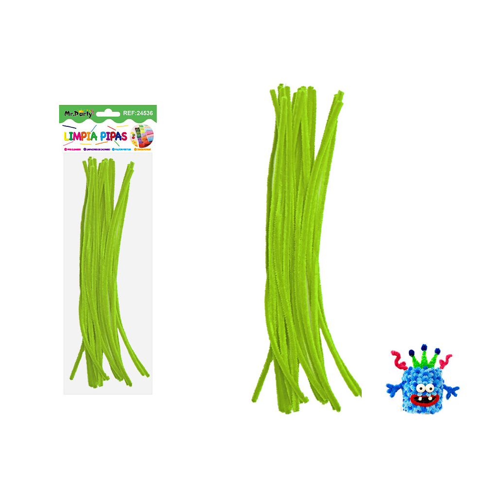 Limpiapipas chenille verde fruta 0.6*30cm 20pcs