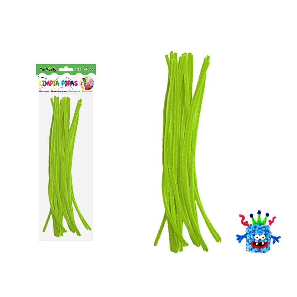 Limpiapipas chenille verde fruta 0.6*30cm 20pcs 1