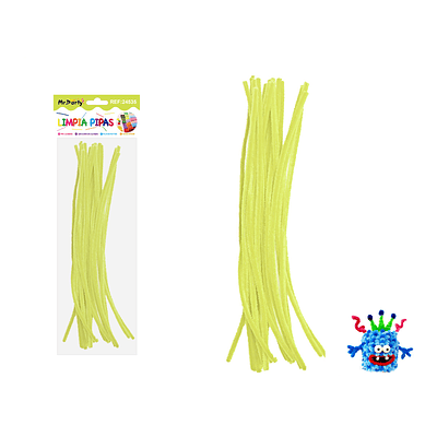 Limpiapipas chenille amarillo fluorescente 0.6*30cm 20pcs
