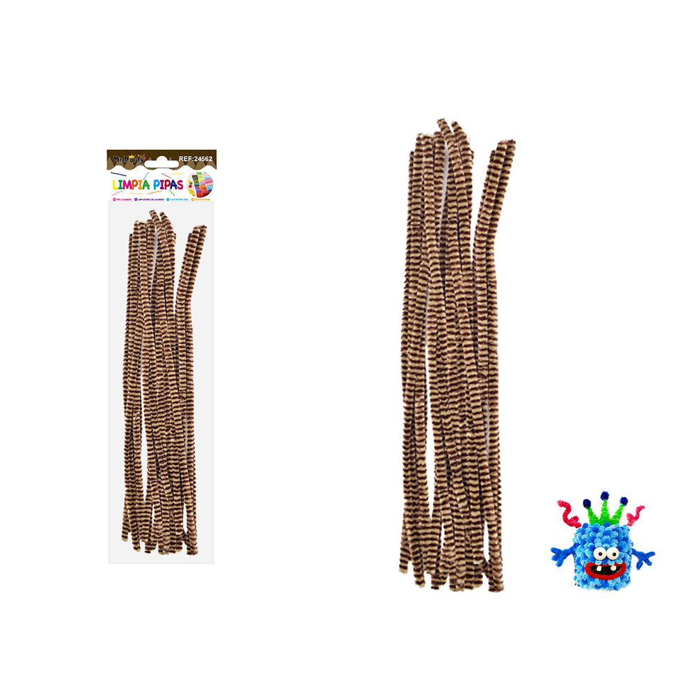Limpiapipas chenille con puntos café oscuro y café claro 0.6*30cm 20pcs