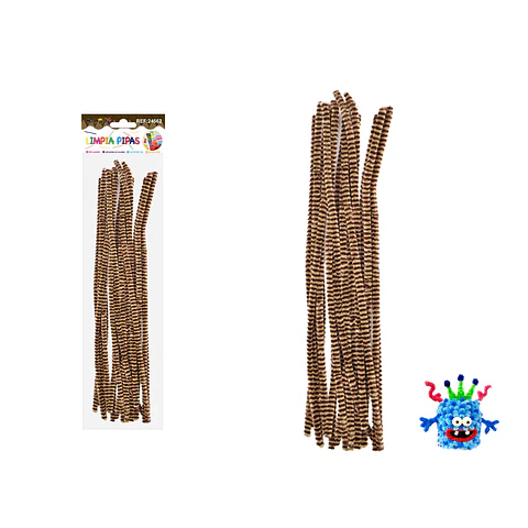 Limpiapipas chenille con puntos café oscuro y café claro 0.6*30cm 20pcs
