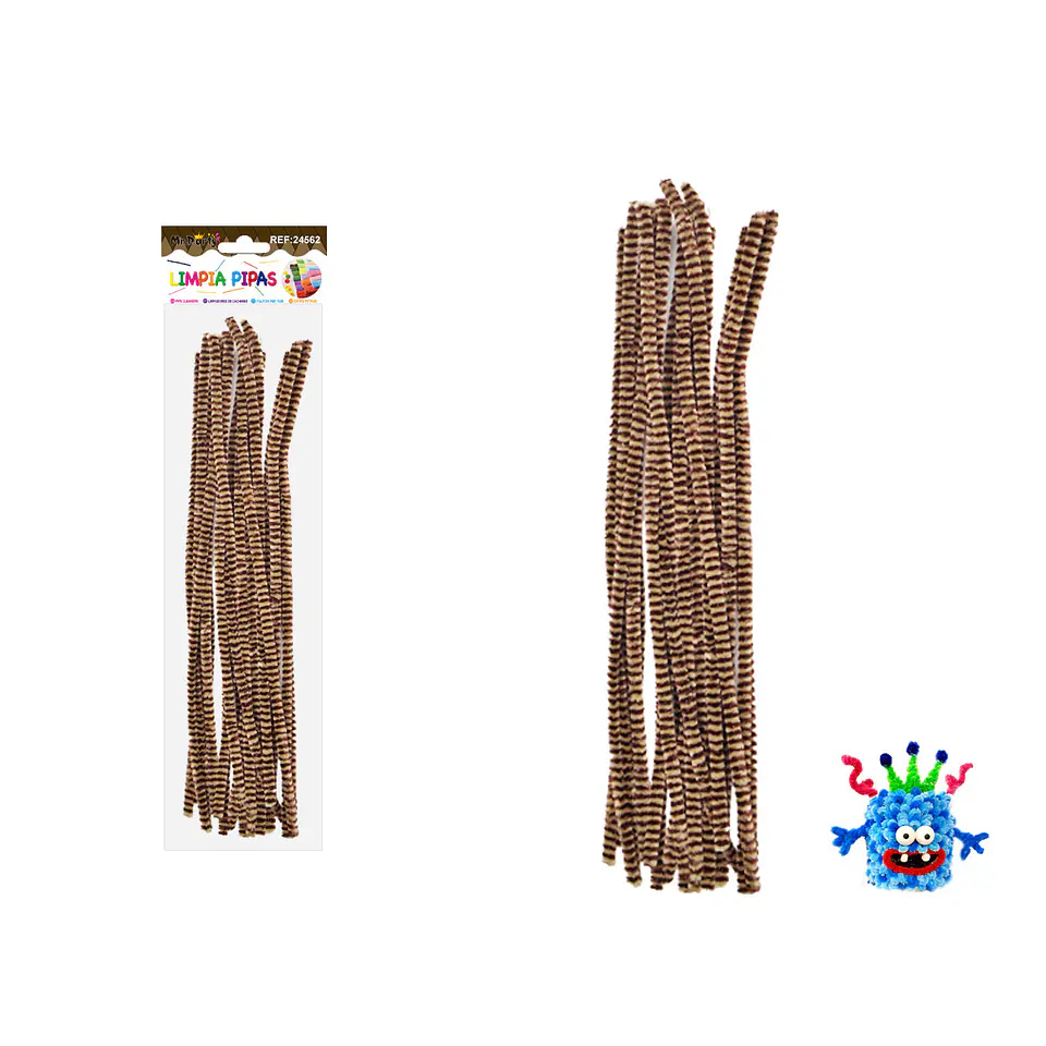 Limpiapipas chenille con puntos café oscuro y café claro 0.6*30cm 20pcs 1