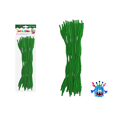 Limpiapipas chenille cuadriculado verde oscuro 1.3*30cm 20pcs