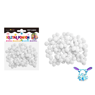 Pompones de poliéster blanco 1.0cm 100pcs