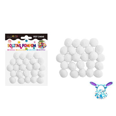 Pompones de poliéster blanco 2.0cm 25pcs