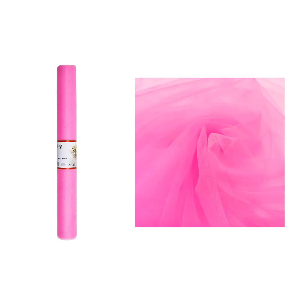 Rollo de tul estilo americano fucsia 48cm*10y 1