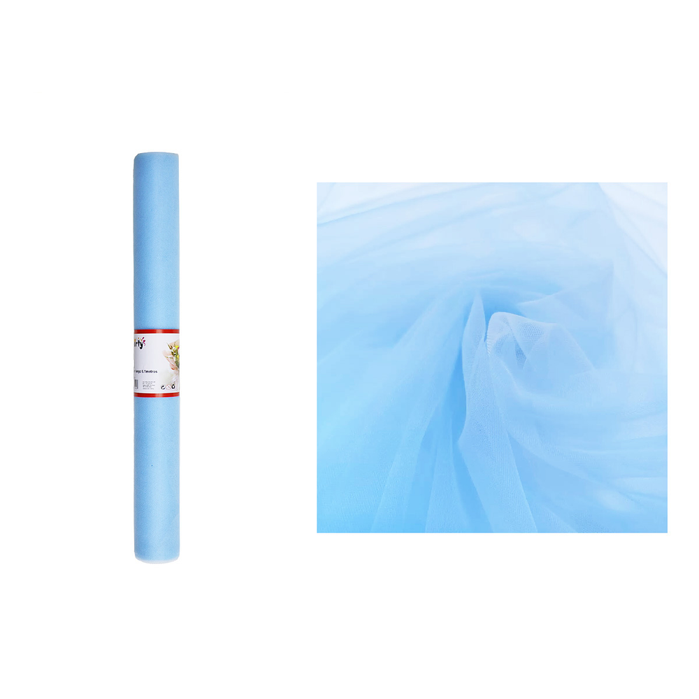 Rollo de tul estilo americano celeste 48cm*10y