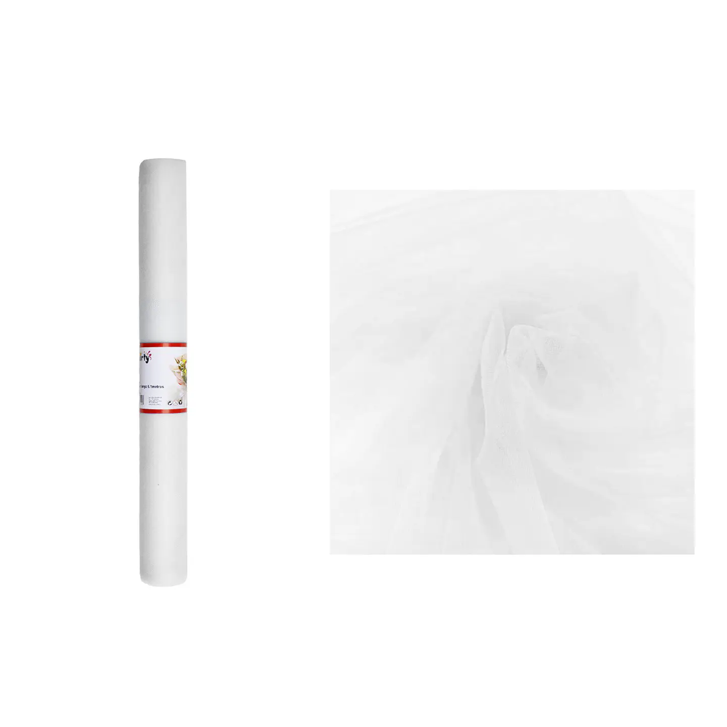 Rollo de tul estilo americano blanco 48cm*10y 1
