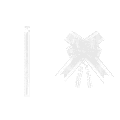 Cinta de lazo mágico decorativo organza blanco para regalo 3cm 8pcs