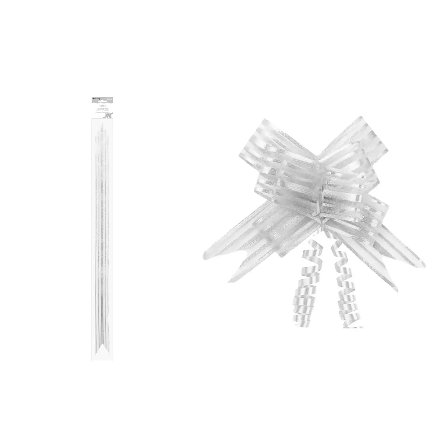 Cinta de lazo mágico decorativo con rayas plateadas para regalo 3cm 8pcs 1