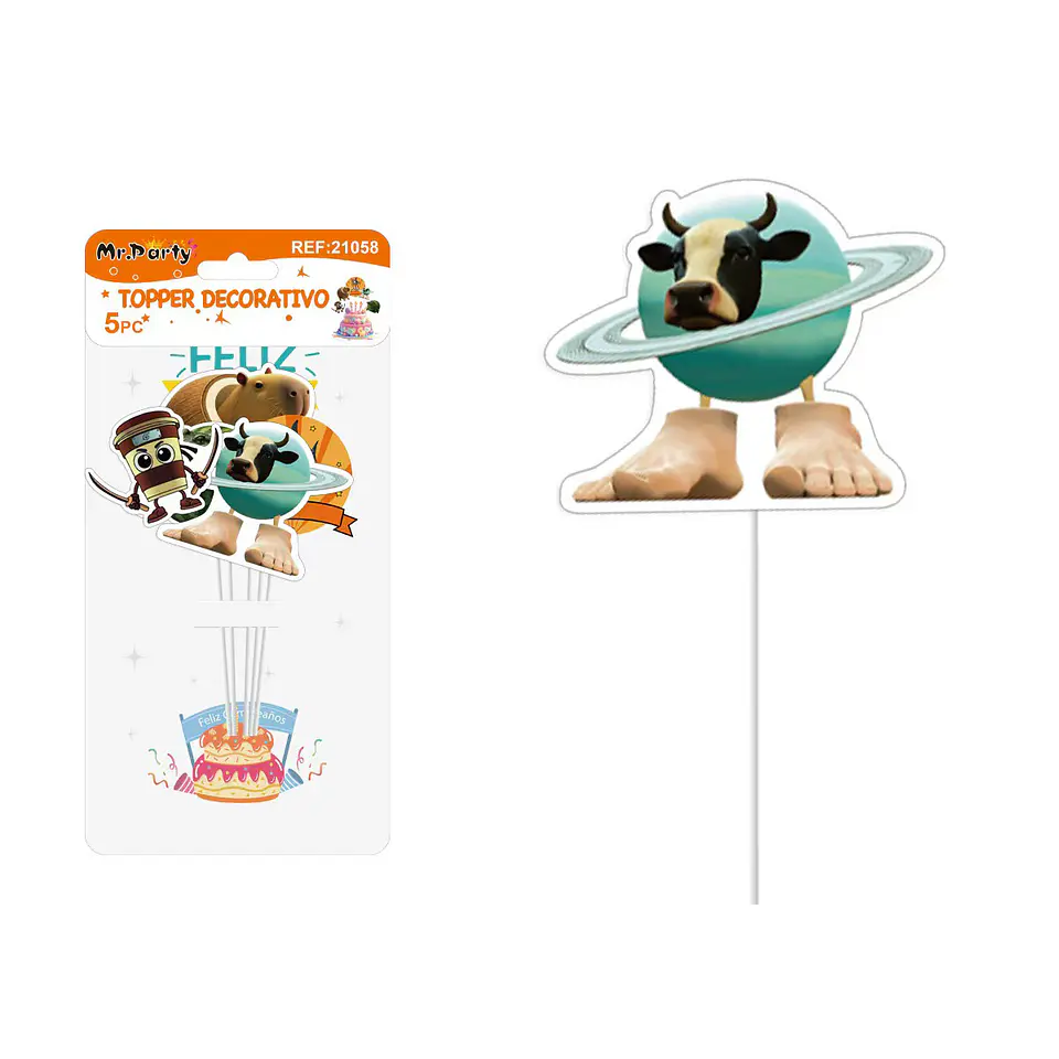 Cake Topper Brainrot 11.2*12cm 5pcs 1