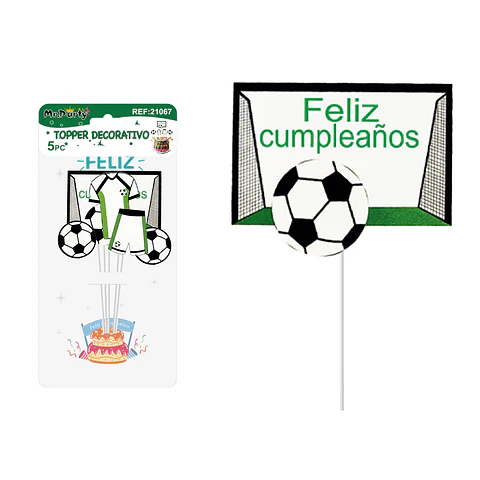 Cake Topper de fútbol 5pcs