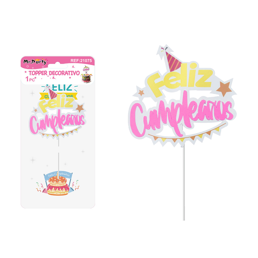 Cake Topper de feliz cumpleaños 1pc