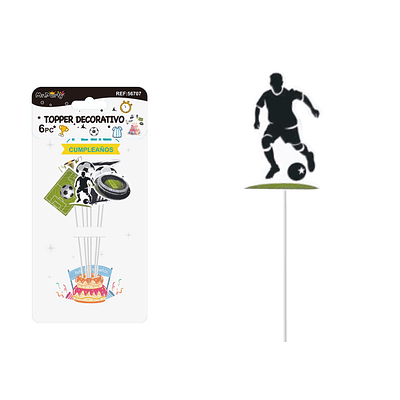 Cake Topper serie fútbol 15cm 6pcs
