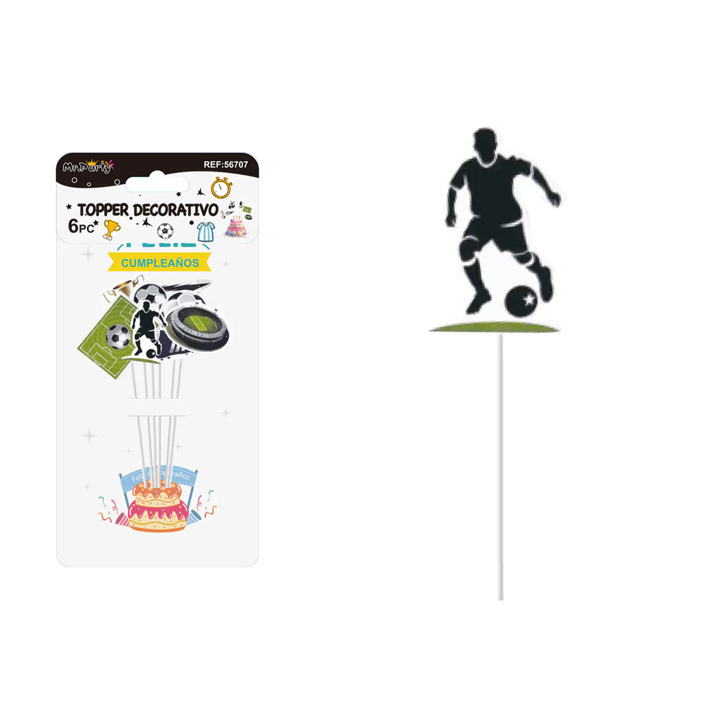 Cake Topper serie fútbol 15cm 6pcs 1