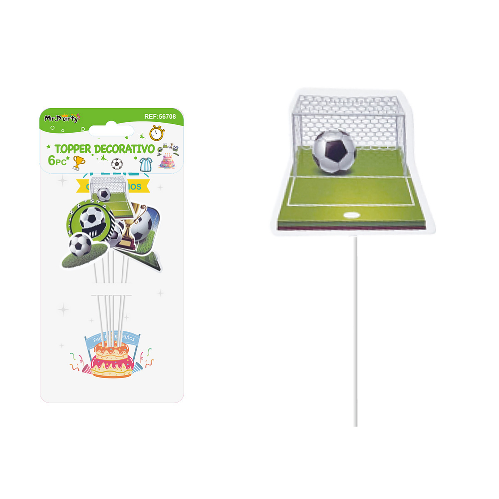 Cake Topper serie fútbol 15cm 6pcs