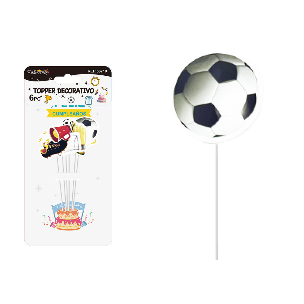 Cake Topper serie fútbol 19.5cm 6pcs
