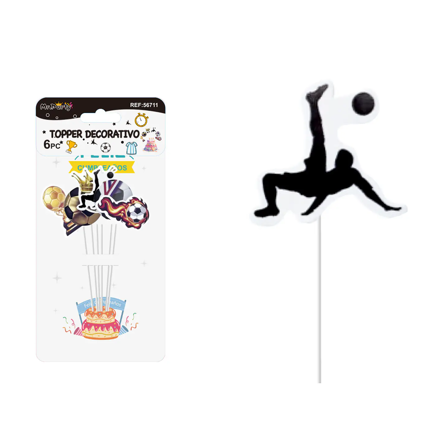 Cake Topper serie fútbol 19.5cm 6pcs 1