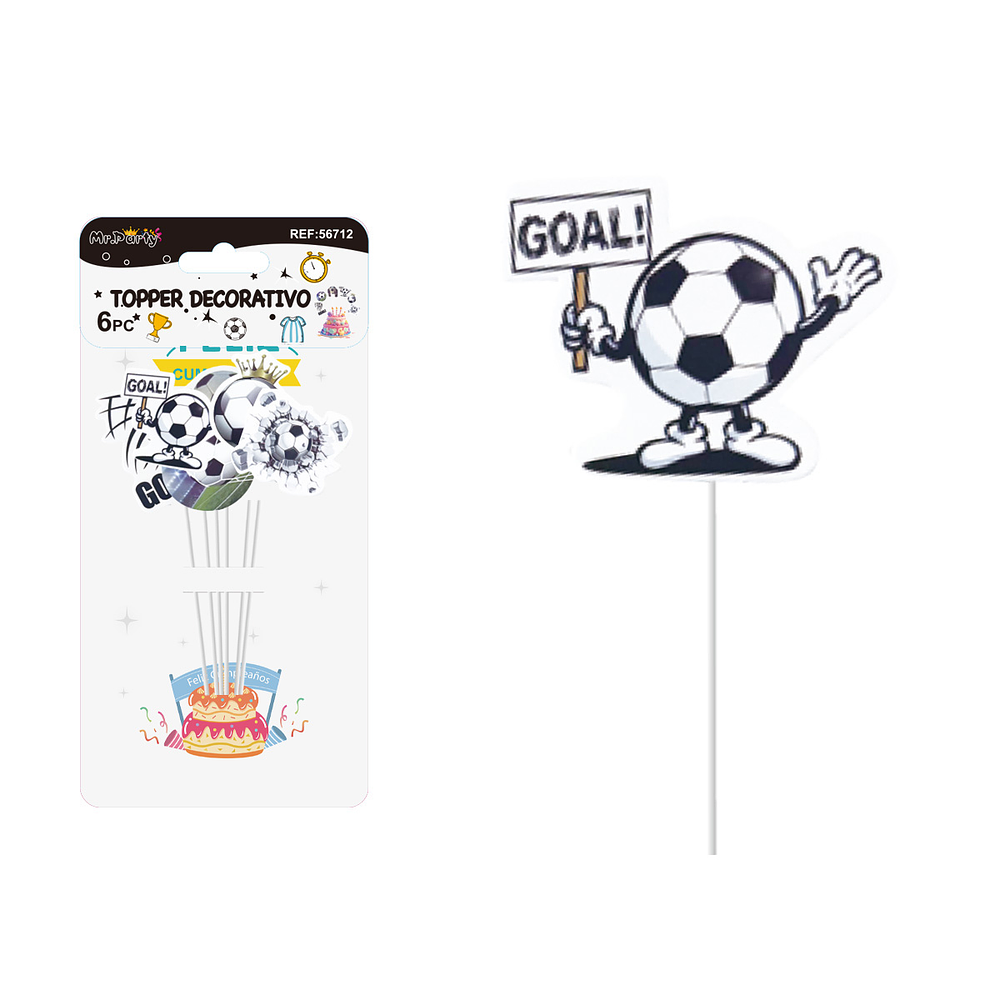 Cake Topper serie fútbol 19.5cm 6pcs