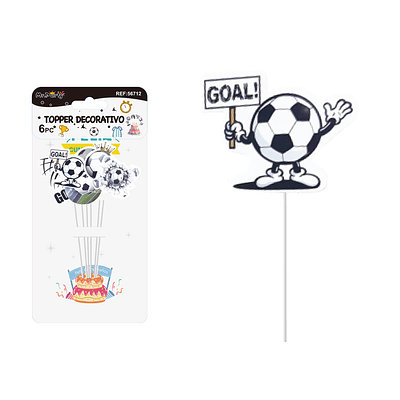 Cake Topper serie fútbol 19.5cm 6pcs