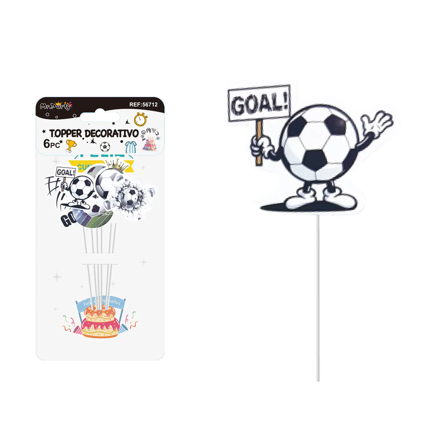 Cake Topper serie fútbol 19.5cm 6pcs 1