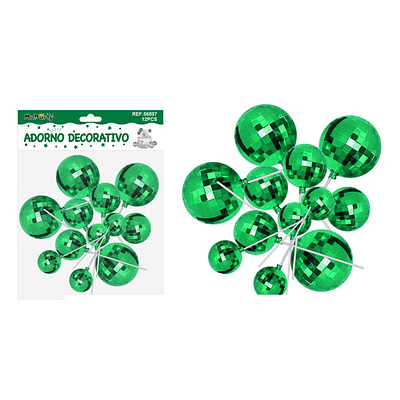 Bolitas espejadas decorativa verde para pastel 5*4*3mm 12pcs