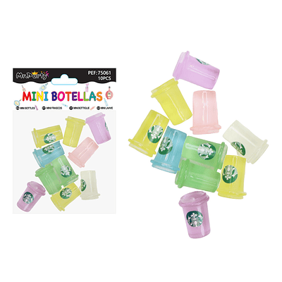 Mini vasos luminosos surtidos decorativos para pastel 10pcs