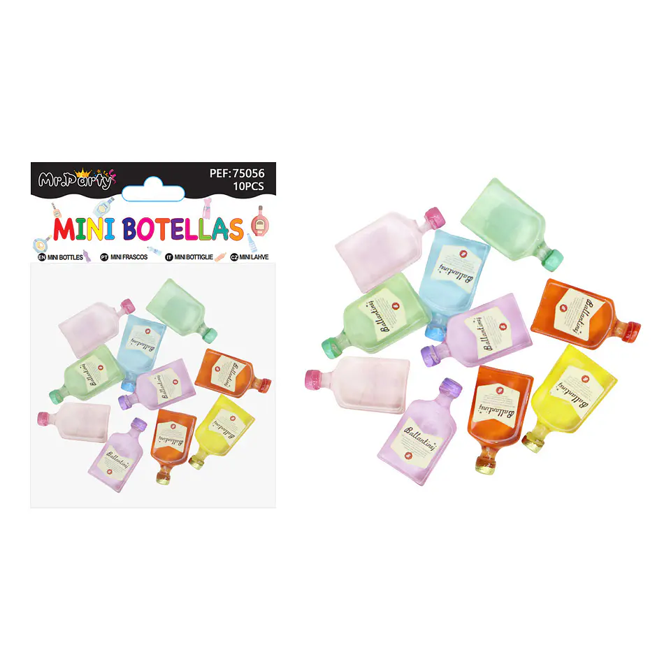 Mini botellas de licor surtidas decorativas para pastel 10pcs 1