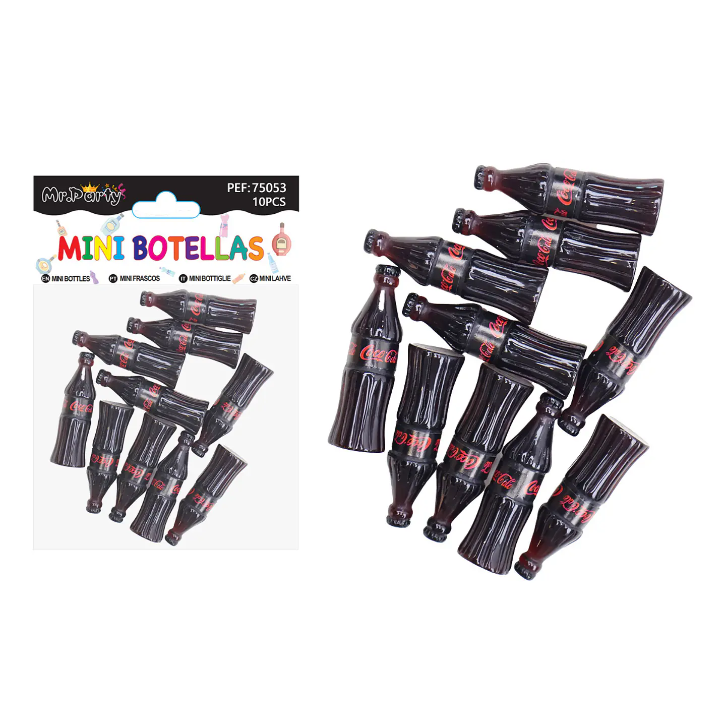 Mini botellas Coca-Cola decorativas para pastel 10pcs 1