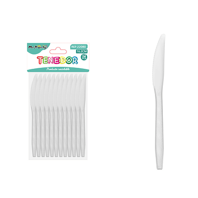 Cuchillo PS desechables transparente 16.2cm 12pcs