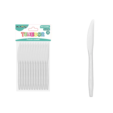 Cuchillo PS desechables transparente 16.2cm 12pcs