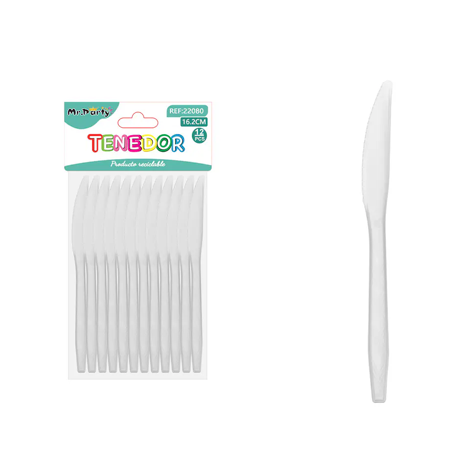 Cuchillo PS desechables transparente 16.2cm 12pcs 1