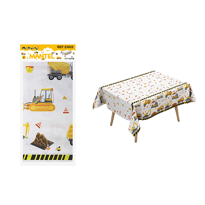 Mantel plástico perlado excavadora 137*183cm