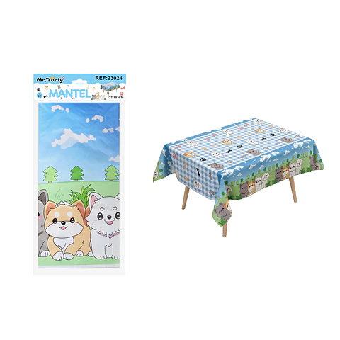 Mantel plástico perlado animales 137*183cm