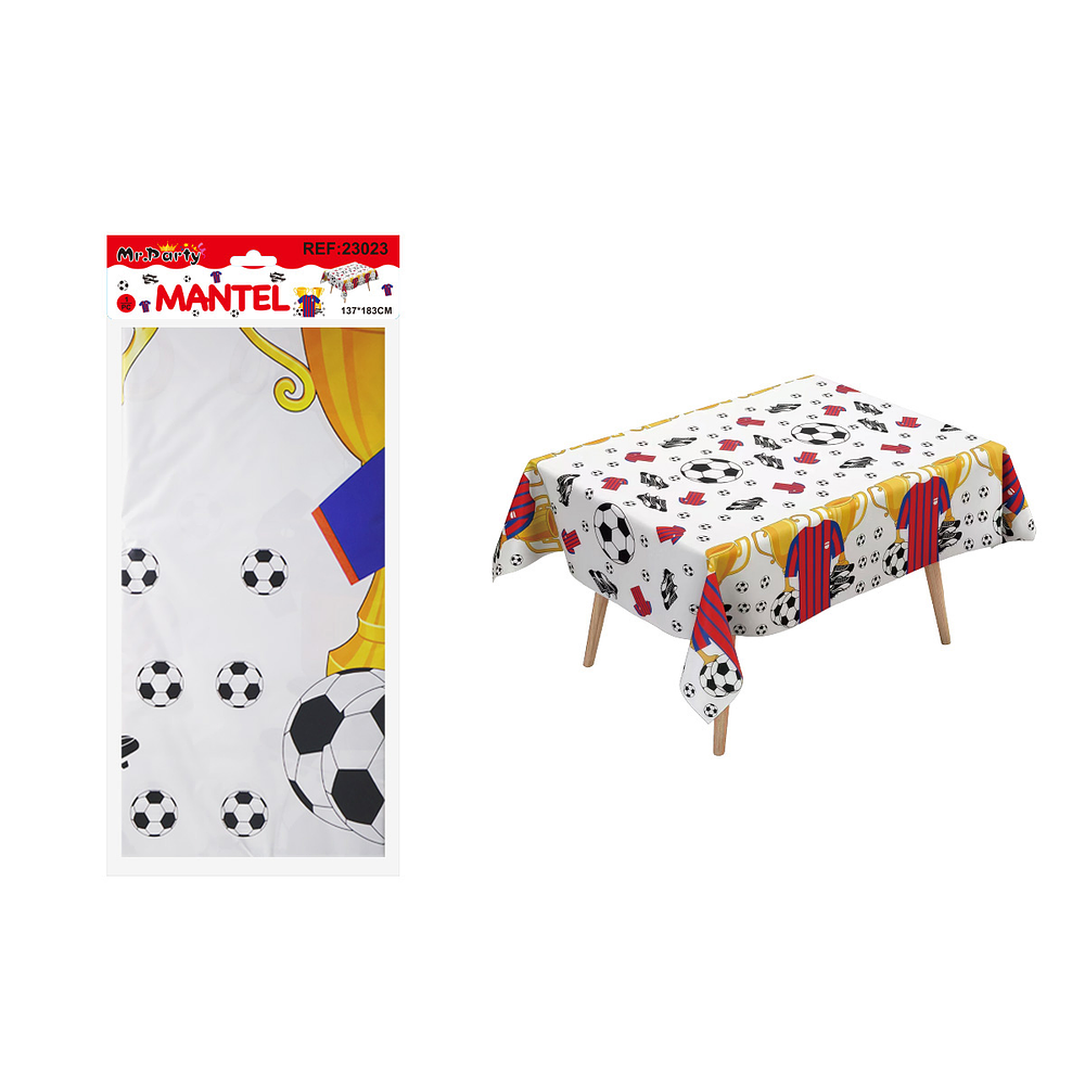 Mantel plástico perlado fútbol 137*183cm