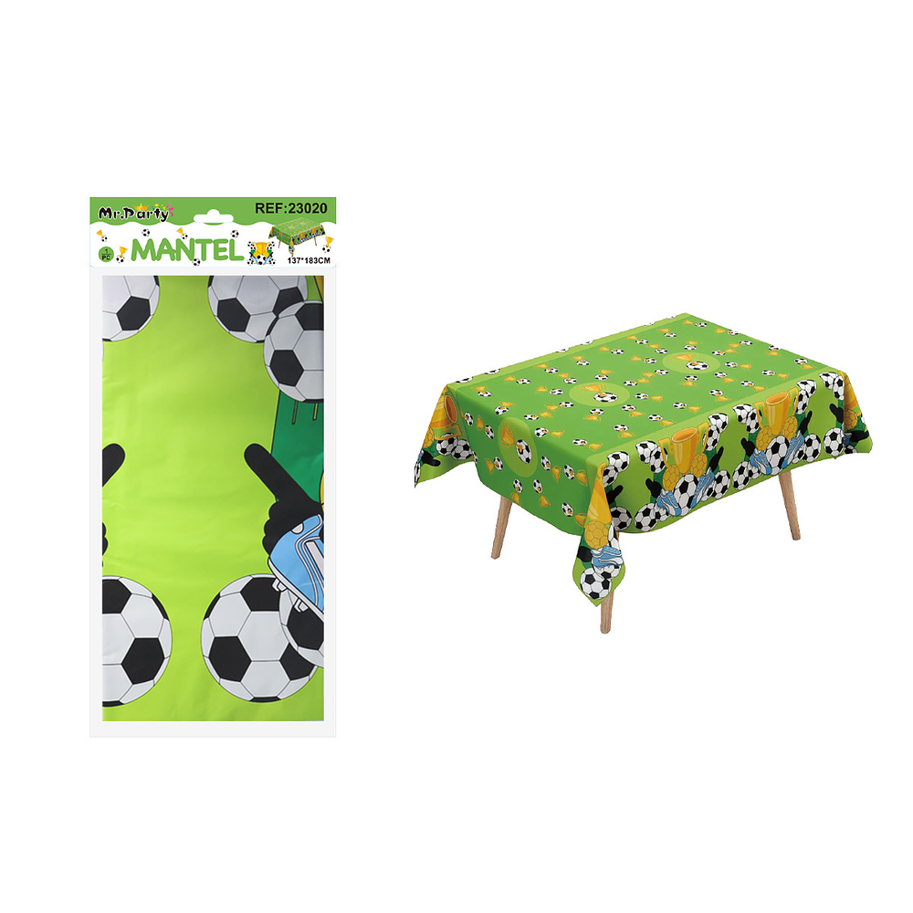 Mantel plástico perlado de fútbol 137*183cm