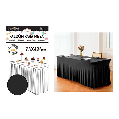 Faldón de mesa plástico negro 73*426cm