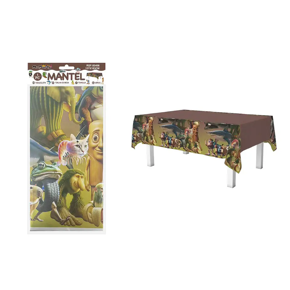 Mantel plástico con diseño Brainrot 137*183cm 1