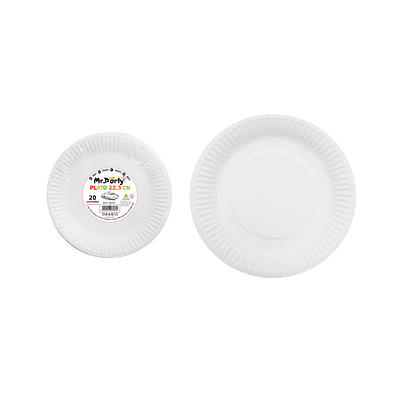Plato de papel redondo blanco 9 pulgadas 22.3cm 20pcs
