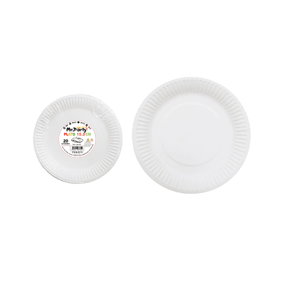 Plato de papel redondo blanco 6 pulgadas 15.2cm 20pcs