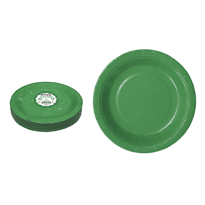 Platos de papel verde oscuro 18cm 40pcs