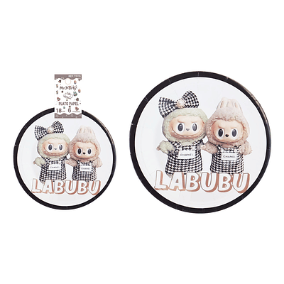 Platos de papel diseño Labubu 18cm 6pcs