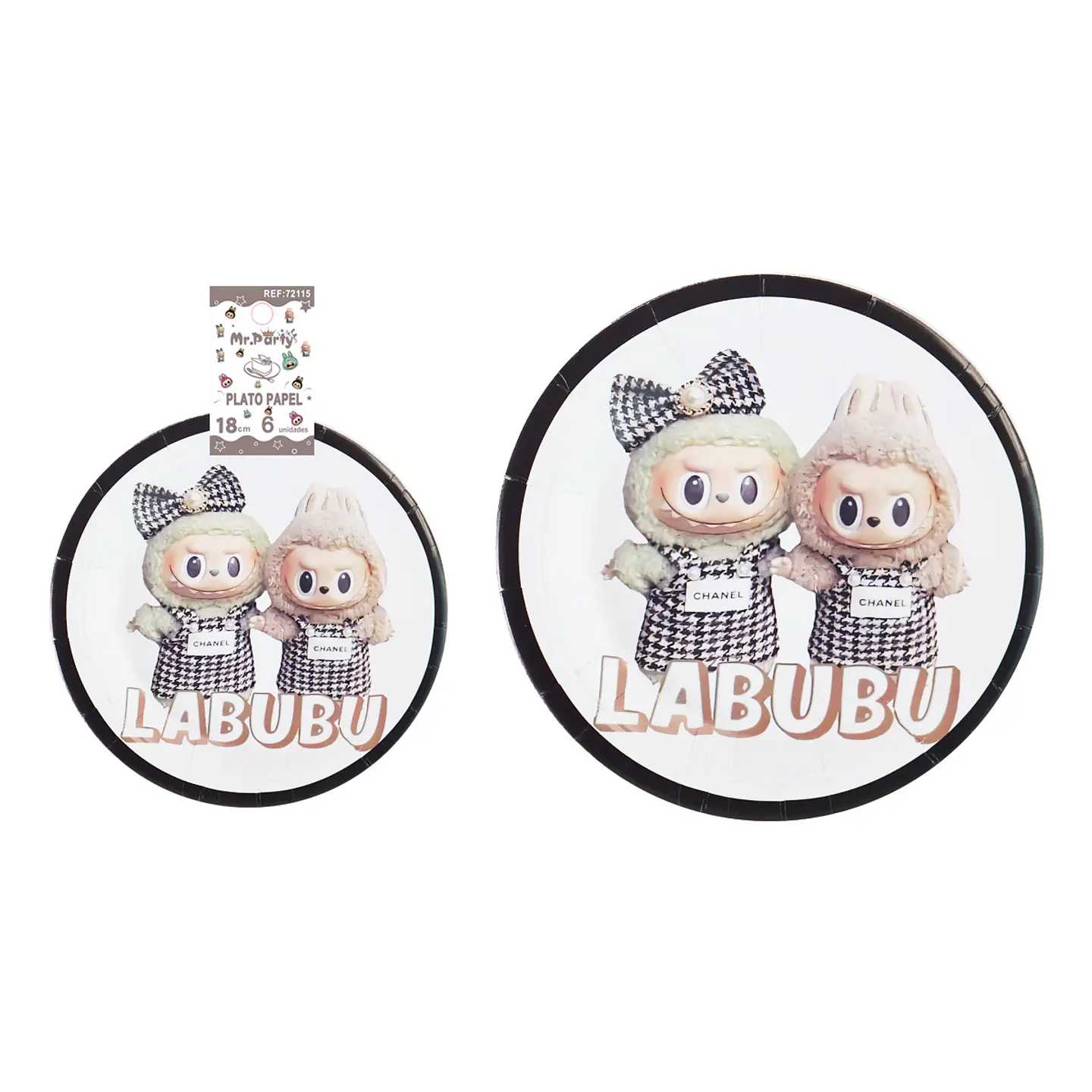 Platos de papel diseño Labubu 18cm 6pcs 1